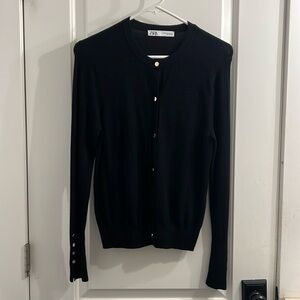ZARA knit cardigan with gold snap button detail